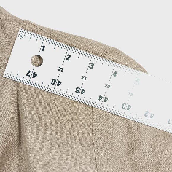 Zara Woman Tan/Brown Linen Jacket Pleated Back, Tie Waist Sz MED Earthy Neutral - Picture 14 of 16